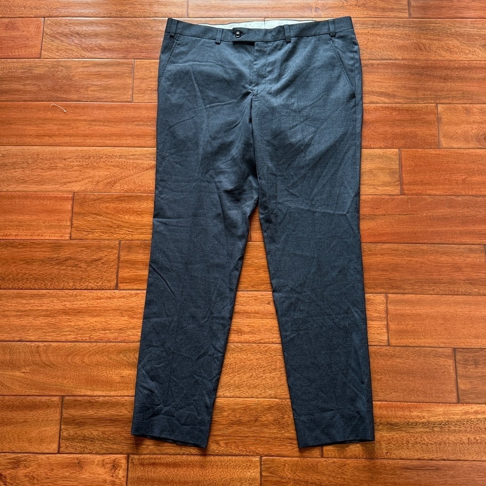 NWOT Ted Baker London Dark Navy Blue Jerome Wool Pants 38 R